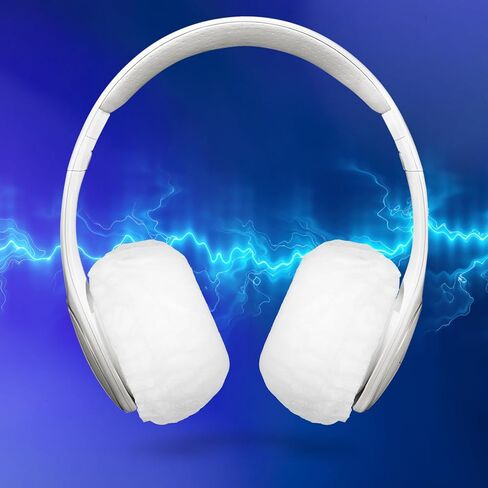 500 قطعة من أغطية سماعات الرأس للاستعمال مرة واحدة من cobee، أغطية وسائد أذن غير منسوجة مقاس 11 سم/4.3 بوصة، غطاء صحي قابل للتمدد لسماعات الرأس على الأذن باللون الأبيض in Kuwait