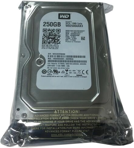 ويسترن ديجيتال كافيار بلو WD2500AAKX 250 جيجابايت 7200 دورة في الدقيقة 16 ميجابايت كاش ساتا 6.0 جيجابايت/ثانية 3.5 بوصة محرك الأقراص الصلبة الداخلي (متجدد) مع ضمان لمدة سنة واحدة in Kuwait