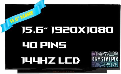 New KrystalPix LCD Display FITS- Screen Replacement for Dell G15 5535 P121F 15.6" LCD Laptop LED Display Digitizer Panel 1920x1080 40PINS 144HZ Only for Non-Touch Screen in Saudi Arabia