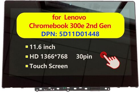 Replacement for Lenovo 300e Chromebook 2nd Gen 81MB New Laptop Touchscreen Display LCD Touch Screen Module Digitizer Assembly with Bezel 5D11D01448 in Saudi Arabia