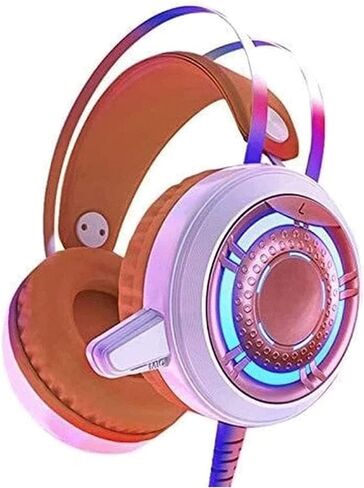 Gaming Headset with Microphone, Headset with LED Lights, Headset with Mic, Headset with Soft Earmuffs, PC Gaming Headset with Noise Cancelling Microphone in Saudi Arabia
