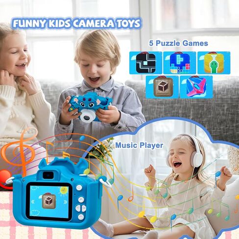 Kids Camera Toddler Digital Camera Little Girls Toy Camera for 3 4 5 7+ Years Old Boys Christmas Birthday Gifts for Kids Digital Cameras Selfie 40MP Dual Lens 1080P HD Video with 32GB SD Card(B) in Saudi Arabia