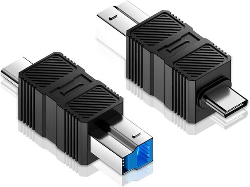 محول Duttek USB C إلى USB من النوع B، محول USB C ذكر إلى طابعة ذكر لأجهزة الصوت/القرص الصلب الخارجي/الماسح الضوئي/لوحة المفاتيح/الطابعة/البيانو الكهربائي DAC، التوصيل والتشغيل، عبوتان in Kuwait