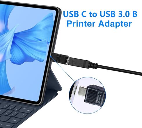 محول Duttek USB C إلى USB من النوع B، محول USB C ذكر إلى طابعة ذكر لأجهزة الصوت/القرص الصلب الخارجي/الماسح الضوئي/لوحة المفاتيح/الطابعة/البيانو الكهربائي DAC، التوصيل والتشغيل، عبوتان in Kuwait