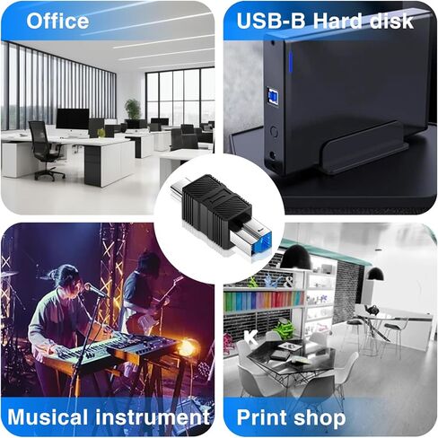محول Duttek USB C إلى USB من النوع B، محول USB C ذكر إلى طابعة ذكر لأجهزة الصوت/القرص الصلب الخارجي/الماسح الضوئي/لوحة المفاتيح/الطابعة/البيانو الكهربائي DAC، التوصيل والتشغيل، عبوتان in Kuwait