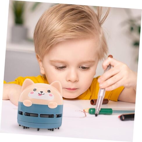 Mobestech Creative Cartoon Mini Desktop Vacuum Cleaner USB Rechargeable Portable Handheld Cordless Dust Sweeper for Easy Cleaning of Crumbs Pencil Shavings and More Chic Design Dark in Saudi Arabia