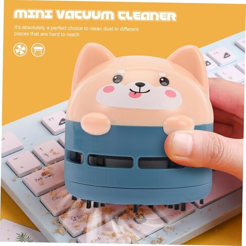 Mobestech Creative Cartoon Mini Desktop Vacuum Cleaner USB Rechargeable Portable Handheld Cordless Dust Sweeper for Easy Cleaning of Crumbs Pencil Shavings and More Chic Design Dark in Saudi Arabia