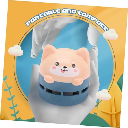 Mobestech Creative Cartoon Mini Desktop Vacuum Cleaner USB Rechargeable Portable Handheld Cordless Dust Sweeper for Easy Cleaning of Crumbs Pencil Shavings and More Chic Design Dark in Saudi Arabia