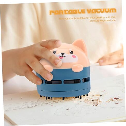 Mobestech Creative Cartoon Mini Desktop Vacuum Cleaner USB Rechargeable Portable Handheld Cordless Dust Sweeper for Easy Cleaning of Crumbs Pencil Shavings and More Chic Design Dark in Saudi Arabia