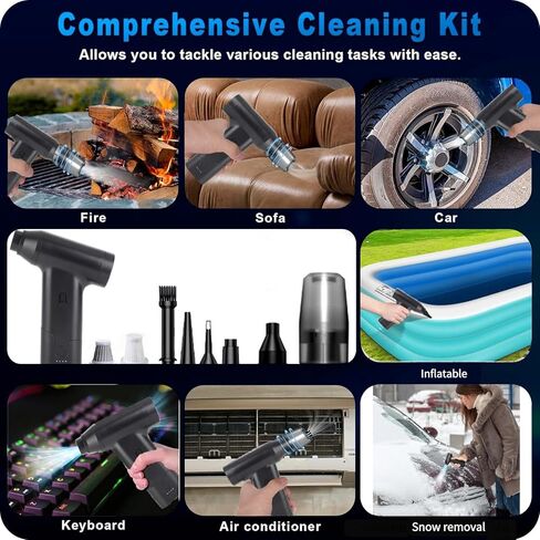 Air Duster, Cordless Air Blower, Electric Air Duster for Cleaning Keyboard & PC Car Outdoor Sports, Air Cleaning Kit, Handheld Cordless USB Duster Cleaner Car Dusters in Saudi Arabia