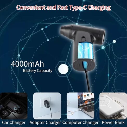 Air Duster, Cordless Air Blower, Electric Air Duster for Cleaning Keyboard & PC Car Outdoor Sports, Air Cleaning Kit, Handheld Cordless USB Duster Cleaner Car Dusters in Saudi Arabia