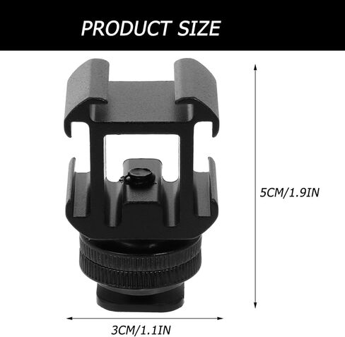 Artibetter Three-Port Hot Shoe Mount Adapter with Dual Screw Base for DSLR Photography Video Light and Flash Accessories, Rotatable Camera Cold Shoe Bracket Compatible with LED Monitors in Saudi Arabia