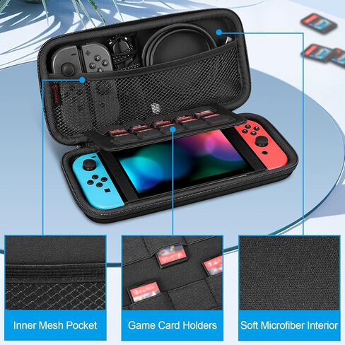Fintie Bundle: Carrying Case for Nintendo Switch OLED Model 7.0"/Switch 6.2" with Game Card Slots & Inner Pocket + Ultralight Kids Case for Switch 2017 w/2 Game Card Slots & Ergonomic Grip in Saudi Arabia