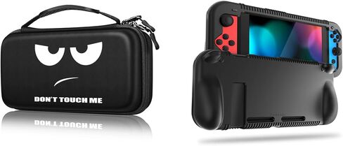 Fintie Bundle: Carrying Case for Nintendo Switch OLED Model 7.0"/Switch 6.2" with Game Card Slots & Inner Pocket + Soft Silicone Case, [Anti-Slip] [Shock Proof] Protective Cover with Ergonomic Grip in Saudi Arabia