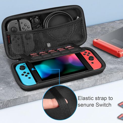 Fintie Bundle: Carrying Case for Nintendo Switch OLED Model 7.0"/Switch 6.2" with Game Card Slots & Inner Pocket + Soft Silicone Case, [Anti-Slip] [Shock Proof] Protective Cover with Ergonomic Grip in Saudi Arabia