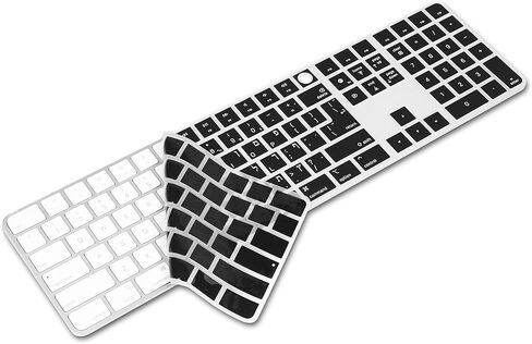 XSKN اللغة العبرية الاتحاد الأوروبي الولايات المتحدة الإصدار المشترك سيليكون غطاء لوحة المفاتيح الجلد ل 2020-2023 لوحة المفاتيح Apple Magic مع معرف اللمس ولوحة المفاتيح الرقمية A2520 (يسار 3 مفاتيح غير مناسبة لعام 2024 طراز واحد جديد) in Kuwait