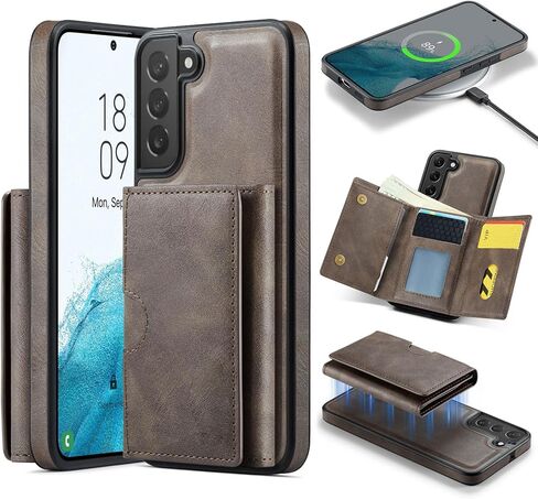 Asuwish Phone Case for Samsung Galaxy S22 5G Wallet Magnetic Detachable Cell Cover with Wireless Charging and RFID Blocking Credit Card Holder Flip Stand Hard S 22 22S 4G G5 6.1 inch Women Men Purple in Saudi Arabia
