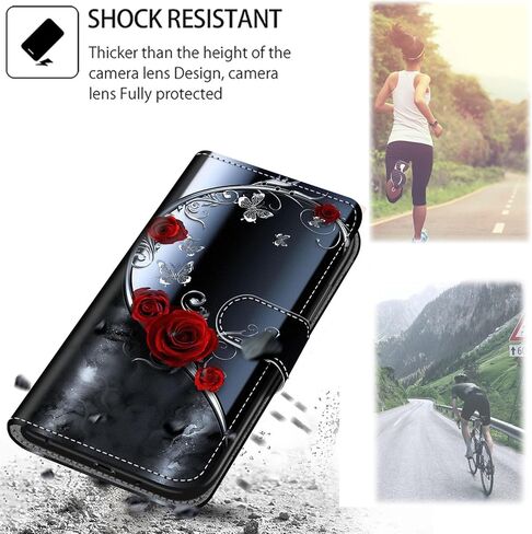 حافظة محفظة لهاتف iPhone 16، [مسند] حامل 3 بطاقات [غلاف داخلي من مادة TPU مقاوم للصدمات]، غطاء قلاب واقٍ مغناطيسي من جلد البولي يوريثان مقاس 6.1 بوصة، فراشة وردية in Kuwait
