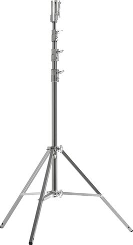 Kupo Master High Cine Stand with Triple Function Universal Head, Heavy Duty Steel Construction, Leveling Leg, Extended Height up to 14.6', High Load Support up to 88.2lbs, Silver (KS500412) in Kuwait