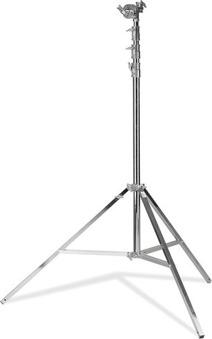 Kupo Master High Cine Stand with Triple Function Universal Head, Heavy Duty Steel Construction, Leveling Leg, Extended Height up to 14.6', High Load Support up to 88.2lbs, Silver (KS500412) in Kuwait
