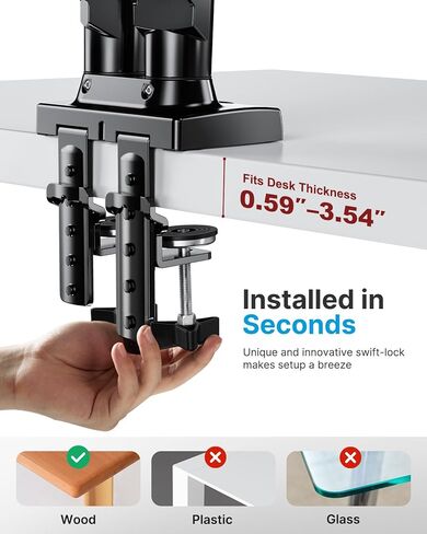 HUANUO Dual Monitor Stand for 13 to 32 Inch Computer Screens with Standing Desk Frame with 220lbs Powerful Brushless Motor in Saudi Arabia