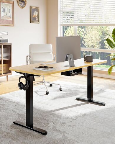 HUANUO Dual Monitor Stand for 13 to 32 Inch Computer Screens with Standing Desk Frame with 220lbs Powerful Brushless Motor in Saudi Arabia