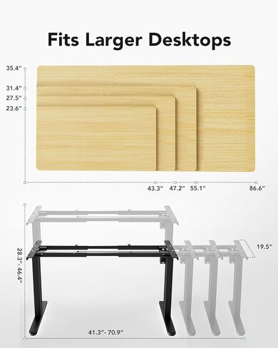HUANUO Dual Monitor Stand for 13 to 32 Inch Computer Screens with Standing Desk Frame with 220lbs Powerful Brushless Motor in Saudi Arabia