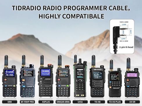 TIDRADIO USB Programmer Cable CH340 Chip Compatible with BAOFENG Radio AR-5RM, 5RM, UV-5R, BF-F8HP Pro, UV 5R Mini, GM-15 Pro, UV-5G Plus, K5Plus TD-H3 Plus, TD-H8, Ham GMRS FRS Radio Walkie Talkies in Saudi Arabia