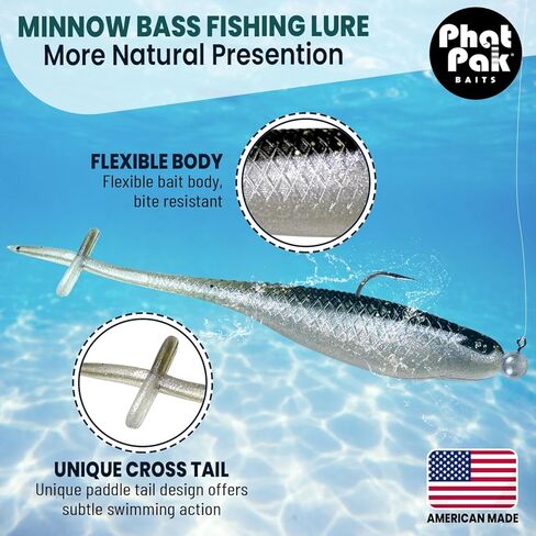 3.5 "الصليب أسماك 20ct لينة البلاستيك Damiki LiveScope FFS تهزهز n أسماك باس الصيد إغراء in Kuwait
