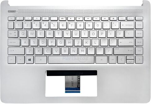Palmrest Upper Case Top Cover Replacement for HP 14-DQ 14T-DQ 14S-DQ 14S-DR 14-FQ 14Z-FQ 14S-FQ Series Laptop Non-Backlit Keyboard Assembly L88200-001 Silver in Kuwait