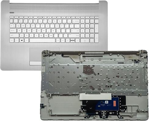 بديل لجهاز HP 17t-by 17z-ca 17-by 17-ca غطاء علوي علوي لجهاز الكمبيوتر المحمول Palmrest غير الخلفية للوحة المفاتيح لوحة اللمس مع ODD L92785-001 2020 Year، فضي، 17.3 بوصة in Saudi Arabia