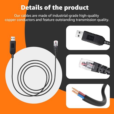 3.3Ft USB to RJ11 Radar Detector Power Cord - Premium Replacement Cable for Uniden R4, Escort, Radenso XP, Cobra, Beltronics, Valentine One, Compatible with Uniden Scanner & Radar Detectors in Saudi Arabia