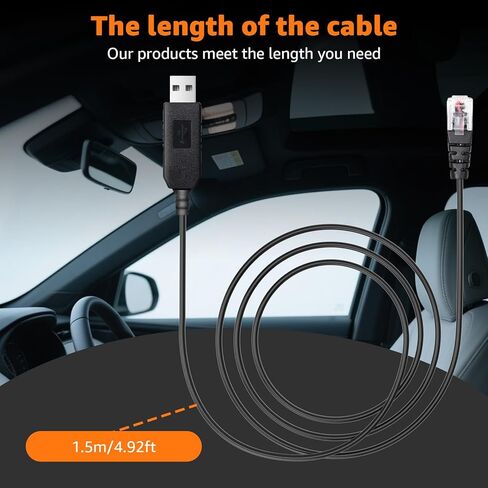 3.3Ft USB to RJ11 Radar Detector Power Cord - Premium Replacement Cable for Uniden R4, Escort, Radenso XP, Cobra, Beltronics, Valentine One, Compatible with Uniden Scanner & Radar Detectors in Saudi Arabia