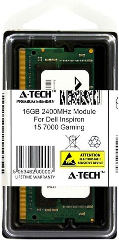 وحدة A-Tech سعة 16 جيجابايت لأجهزة الكمبيوتر المحمول والكمبيوتر المحمول Dell Inspiron 15 7000 المخصصة للألعاب والمتوافقة مع ذاكرة الوصول العشوائي DDR4 2400 ميجا هرتز (ATMS277775A25831X1) in Saudi Arabia