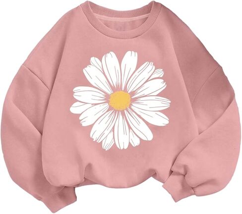 WDIRARA Toddler Girl's Floral Graphic Sweatshirt Long Sleeve Crew Neck Pullover Cute Tops in Saudi Arabia