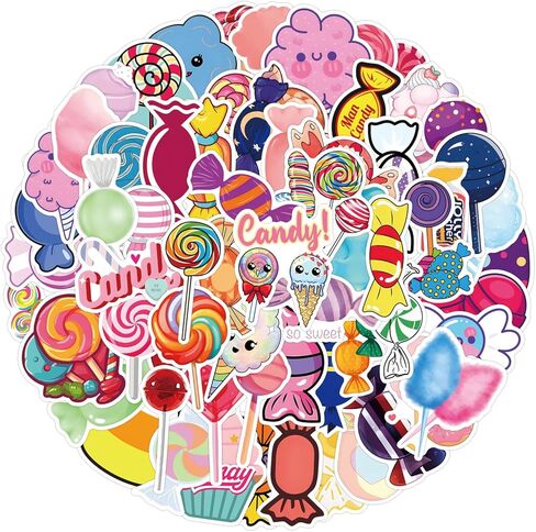 110PCS Cute Candy Stickers for Kids Adults, Candy Stickers for Scrapbook Journal Party Decoration, Waterproof Vinyl Sticker for Water Bottles Laptop Holiday Gift Party Favors in Saudi Arabia