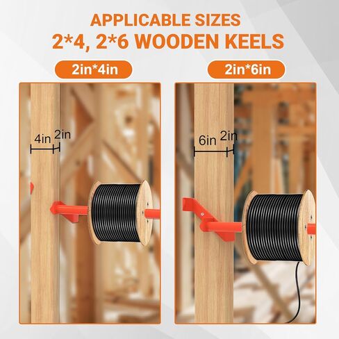 Stud Wire Dispenser,2 Pack Cable Dispenser, Heavy Duty 300LB Rated, Fits 2x4 2x6 Wood Studs for Fast Tangle-Free Cable Unwinding in Saudi Arabia