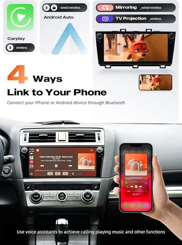 10.33" Android 13 Car Stereo for Subaru Outback Legacy 2015-2019, Wireless CarPlay/Android Auto, 4G LTE 5G WiFi, 6GB RAM 64GB ROM, 8 Core Head Unit with Touch Screen, Plug & Play Upgrade in Saudi Arabia