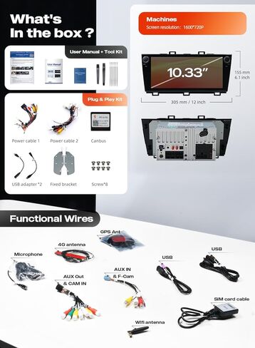 10.33" Android 13 Car Stereo for Subaru Outback Legacy 2015-2019, Wireless CarPlay/Android Auto, 4G LTE 5G WiFi, 6GB RAM 64GB ROM, 8 Core Head Unit with Touch Screen, Plug & Play Upgrade in Saudi Arabia