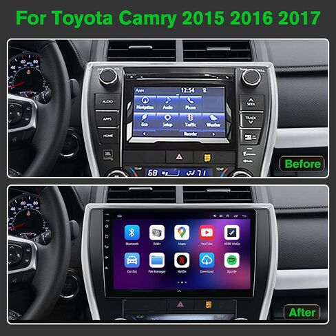 [4+64G] Android 13 Car Stereo with Wireless Apple Carplay & Android Auto for Toyota Camry 2015-2017 10.1" Touchscreen Radio Upgrade with AHD Camera,GPS Navigation,SWC,WiFi,FM,Bluetooth in Kuwait