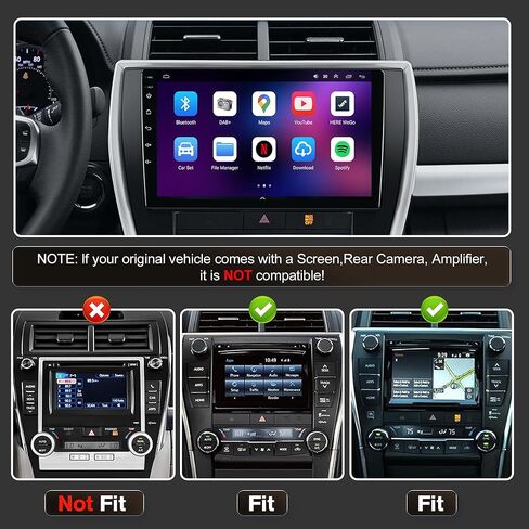 [4+64G] Android 13 Car Stereo with Wireless Apple Carplay & Android Auto for Toyota Camry 2015-2017 10.1" Touchscreen Radio Upgrade with AHD Camera,GPS Navigation,SWC,WiFi,FM,Bluetooth in Kuwait