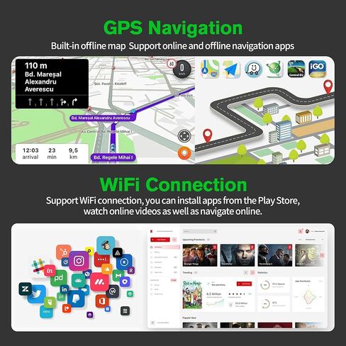 [4+64G] Android 13 Car Stereo with Wireless Apple Carplay & Android Auto for Toyota Camry 2015-2017 10.1" Touchscreen Radio Upgrade with AHD Camera,GPS Navigation,SWC,WiFi,FM,Bluetooth in Kuwait