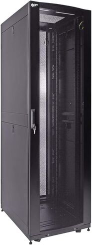 NavePoint 42U Server Cabinet 1200mm Deep with Locking Perforated Door and Removable Side Panels - 42U Rack Cabinet with Fan Compatible Top, Black in Saudi Arabia