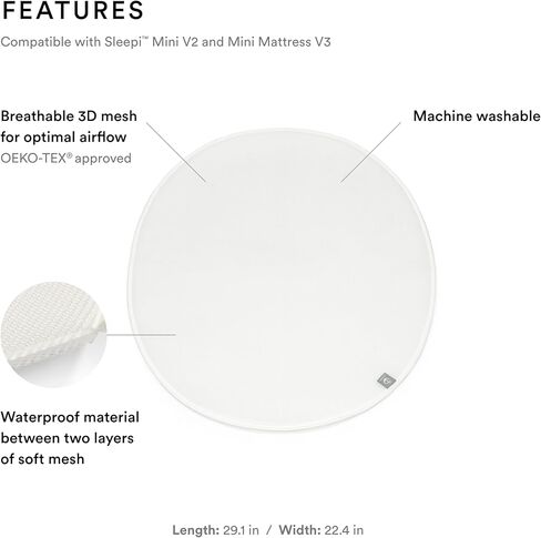 Stokke Sleepi Mini Protection Sheet V3, White - Compatible with Sleepi Mini Mattress V3 - Protects Against Accidents & Spills - Machine Washable in Saudi Arabia