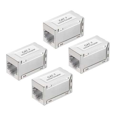 MECCANIXITY 4PCS RJ45 CAT7 Ethernet Coupler, Ethernet Coupler Female to Female in Line Cat7 Cat6 Cat5e Cat5 Extender Cable Adapter, Grey in Saudi Arabia