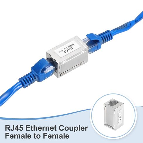 MECCANIXITY 4PCS RJ45 CAT7 Ethernet Coupler, Ethernet Coupler Female to Female in Line Cat7 Cat6 Cat5e Cat5 Extender Cable Adapter, Grey in Saudi Arabia