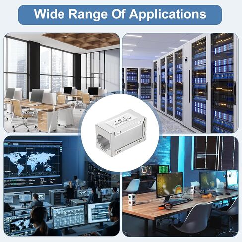 MECCANIXITY 4PCS RJ45 CAT7 Ethernet Coupler, Ethernet Coupler Female to Female in Line Cat7 Cat6 Cat5e Cat5 Extender Cable Adapter, Grey in Saudi Arabia