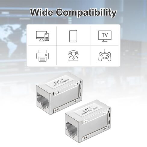 MECCANIXITY 4PCS RJ45 CAT7 Ethernet Coupler, Ethernet Coupler Female to Female in Line Cat7 Cat6 Cat5e Cat5 Extender Cable Adapter, Grey in Saudi Arabia