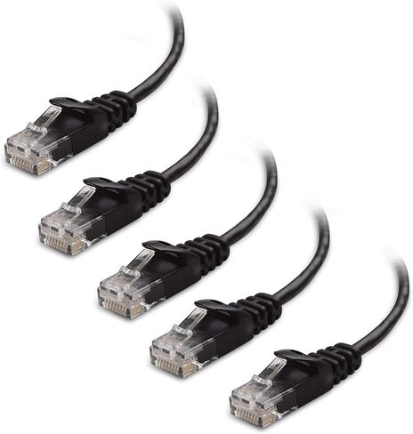Cable Matters 1-Pack 20-Foot Snagless Cat 6a, Cat6a (SSTP, SFTP) Shielded Ethernet Cable in Black & 5-Pack 10-Foot Cat6 Ultra Thin Ethernet Cable in Saudi Arabia