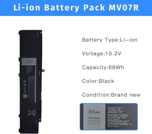 استبدال بطارية الكمبيوتر المحمول MV07R لجهاز Dell G3 15 3500 3590 3700 3790 G5 5500 5505 SE Series Notebook 266J9 0JJRRD 0415CG C9VNH 0PN1VN 0M4GWP[15.2V 68Wh] in Kuwait